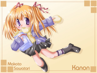 Cartoon girl flying blue shirt - kawaii free wallpaper