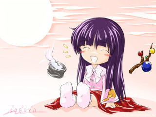 Purple haired girl coffee sitting - long purple hair free wallpaper