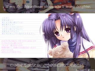 Purple hair girl teddy bear - japanese character free wallpaper for desktop
