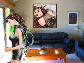 Woman black dress living room - a living room next free wallpaper