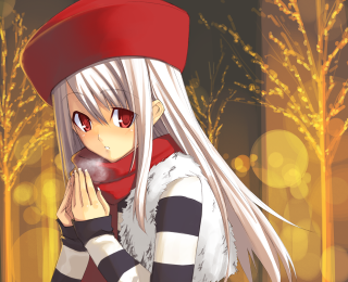 Anime girl white hair red 19 - long white hair free wallpaper