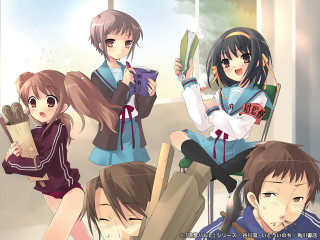 Anime girls room windows school - a group of anime girls sitting next free wallpaper