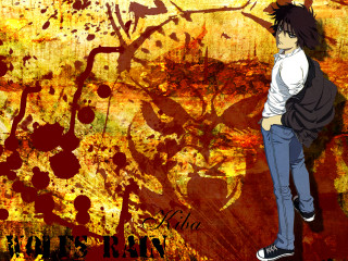 Man fire battle autumn anime - a painting free wallpaper for desktop
