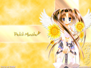 Gothic anime girl sunflowers holding - a yellow background free wallpaper