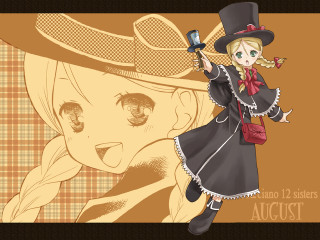 Alice hat cellphone blonde braid - official art free wallpaper for desktop