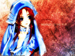 Anime blue outfit red hair - a red hair free wallpaper
