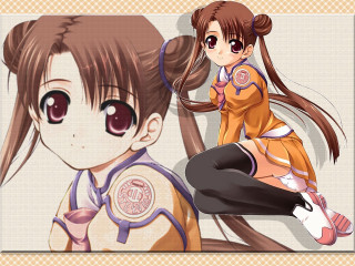 Long hair girls uniform portrait - anime free wallpaper