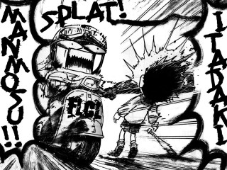 Handshake helmet graffiti manga boot - the wall behind them free wallpaper