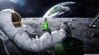 Astronaut beer moon ladder space 3 - the moon free wallpaper