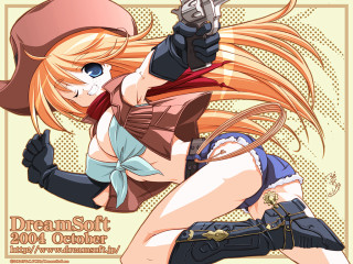 Woman gun hat dress yayoi - a gun and a hat free wallpaper