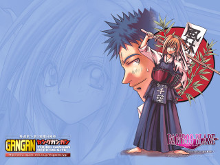 Anime sword woman bamboo sign - her hand and a sign free wallpaper