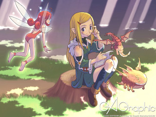 Cartoon girl dragon flying elf - a cartoon of a girl free wallpaper