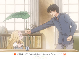 Man woman flower room bookcase - official art free wallpaper for desktop