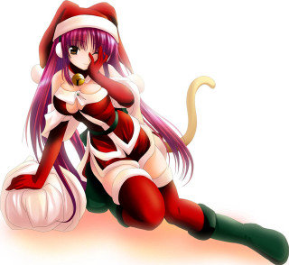 Santa woman anime furry christmas - furry free wallpaper for tablet