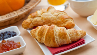 Croissants fruit jam cheese table - delaunay free wallpaper for desktop