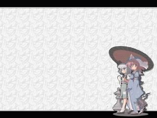 Anime characters umbrella kimono sword - grey background free wallpaper for desktop