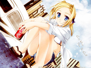 Girl bench soda building anime - dorothy coke free wallpaper