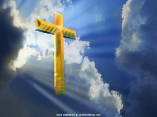 Cross in sky clouds sunbeam - a sunbeam in the background free wallpaper