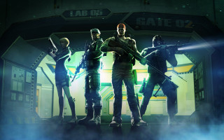 Group people gated entrance guns - gun free wallpaper