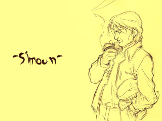 Man smoking simon yellow sketch - a sketch free wallpaper