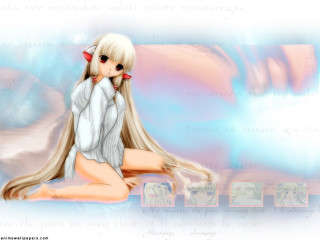 Girl longhair sitting clouds anime - her eye free wallpaper for desktop