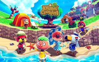 Animal crossing characters beach lake - a beach next free wallpaper