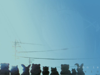 Teddy bears wire telephone pole - kyoto animation free wallpaper