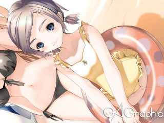 Woman bikini bed cat aya - her shoulder free wallpaper