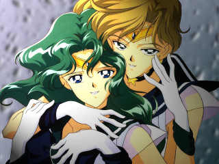 Anime hugging sailor senshi water - drop of water free wallpaper for desktop