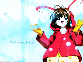 Girl bunny hood red coat - a banana free wallpaper