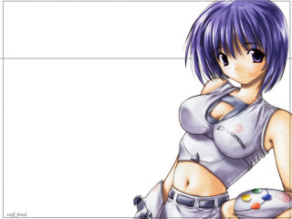 Purple hair girl paintbrush palette - purple hair free wallpaper for desktop