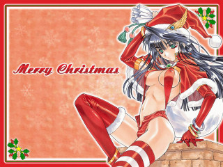 Santa woman brick wall christmas - free holidays wallpaper