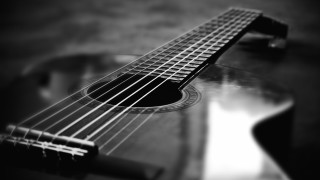 Guitar neck fretboard black white - photo of a guitar free wallpaper