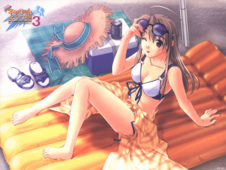 Ai mitsu bikini suitcase hat - a bed free wallpaper