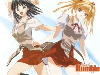 Anime girls running school uniform - two anime girl free wallpaper