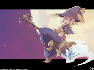 Witch dog broom fullmoon purple - a broom free wallpaper for desktop