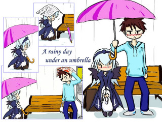 Pink umbrella rainy day family - the other hand free wallpaper