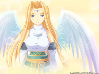 Angel girl blonde blue eyes - angel free wallpaper
