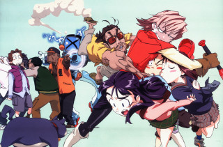 Group people blue sky clouds 4 - manga and anime 1 9 9 9 free wallpaper