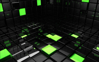 Green squares room floor walls 2 - all free wallpaper
