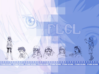 Flcl anime group lycoart baiōken - a group of anime characters free wallpaper