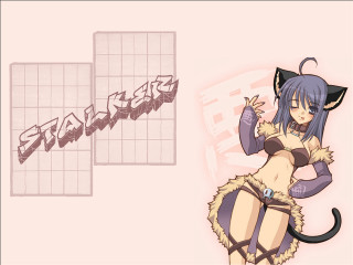 Cat girl anime fur tails - her head and a cat tail free wallpaper