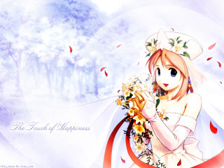 Woman white dress flower bouquet 2 - a bouquet of flowers free wallpaper