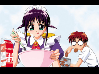 Girl boy food milk ayako - kyoto animation free wallpaper for desktop