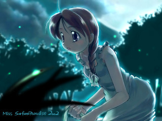 Girl dress tennis moon night - a girl in a dress free wallpaper