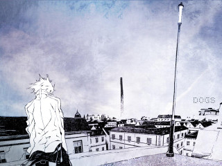 Man roof city streetlight neo - a roof free wallpaper