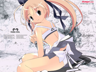 Girl ponytailed sitting beach bikini - a ponytail free wallpaper for desktop