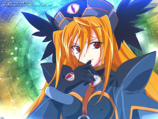Blonde hat blackcat anime wings - orphism free wallpaper for desktop