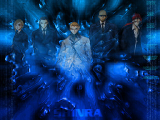 Blue background group aurora fire - anime visual free wallpaper