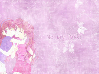 Anime couple hug wisteria snowflakes - we free wallpaper